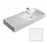 Раковина для ванної Hidra Faster Kiub 101х46 см санфаянс білий матовий мармур KI100SX 101 white matt marble
