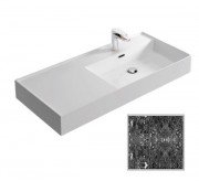 Раковина для ванной Hidra Faster Kiub 101х46 см санфаянс черный матовый мрамор KI100SX 102 black matt marble