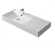 Раковина для ванной Hidra Faster Kiub 101х46 см санфаянс белый глянцевый KI100DX 001 bianco lucido
