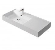 Раковина для ванної Hidra Faster Kiub 101х46 см санфаянс білий глянцевий KI100DX 001 bianco lucido