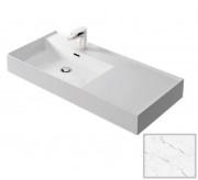 Раковина для ванной Hidra Faster Kiub 101х46 см санфаянс белый матовый мрамор KI100DX 101 white matt marble