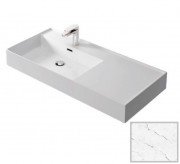 Раковина для ванної Hidra Faster Kiub 101х46 см санфаянс білий матовий мармур KI100DX 101 white matt marble