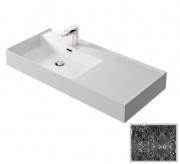 Раковина для ванной Hidra Faster Kiub 101х46 см санфаянс черный матовый мрамор KI100DX 102 black matt marble