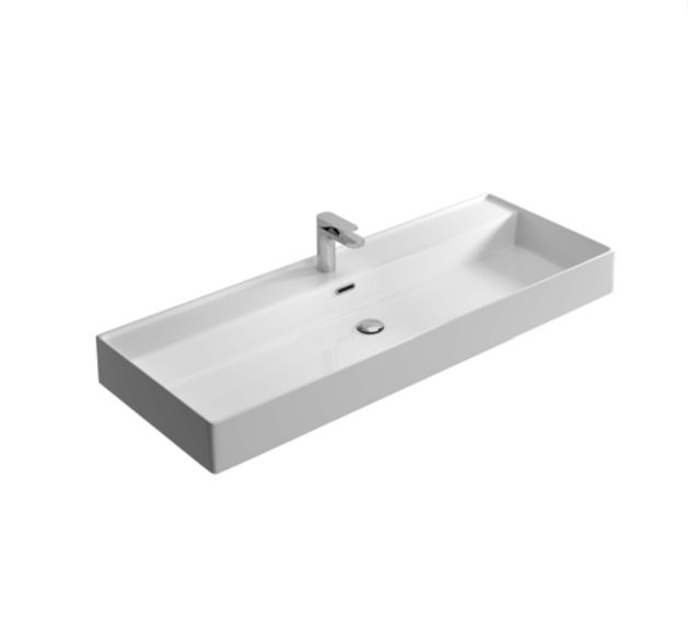 Раковина для ванной Hidra Faster Kiub 121х46 см санфаянс белый глянцевый KI120 001 bianco lucido