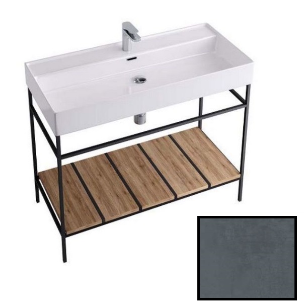 Консоль для раковины Hidra Faster Kiub 101х46 см темный бетон KSP100 112 cemento scuro