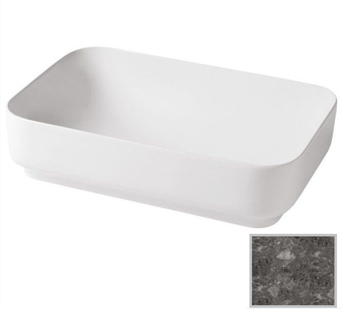 Раковина для ванної Hidra Gio Evolution 60,5х40 см санфаянс темно-сірий мармур G40E 99 ceppo di gre dark
