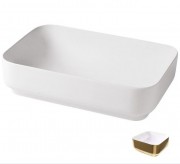 Раковина для ванної Hidra Gio Evolution 60,5х40 см білий/золото G40E 013 bianco/oro