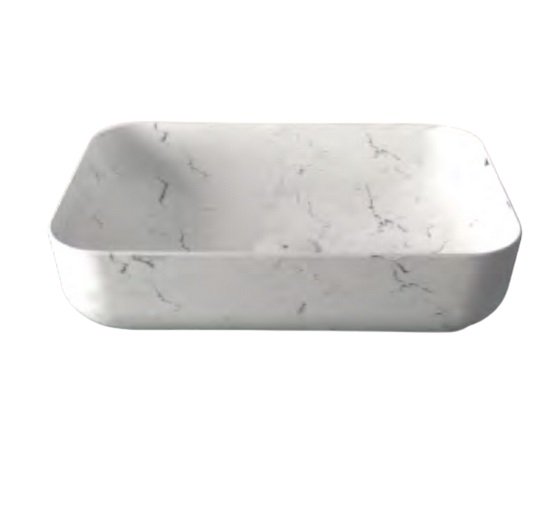 Раковина для ванной Hidra Gio Evolution 60,5х40 см белый матовый мрамор G40E 101 white matt marble