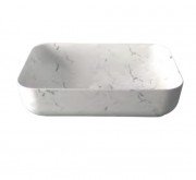 Раковина для ванной Hidra Gio Evolution 60,5х40 см белый матовый мрамор G40E 101 white matt marble