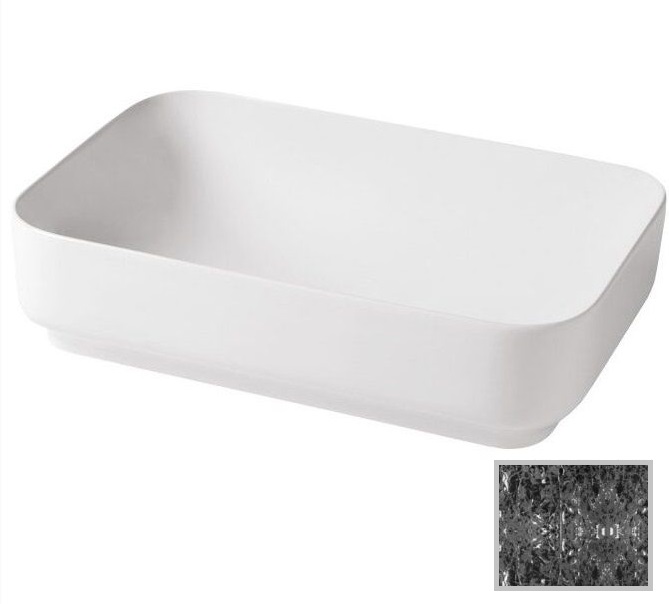 Раковина для ванной Hidra Gio Evolution 60,5х40 см черный матовый мрамор G40E 102 black matt marble