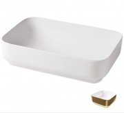 Раковина для ванной Hidra Gio Evolution 60,5х40 см белый/золото G40E 013 bianco/oro