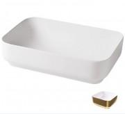 Раковина для ванної Hidra Gio Evolution 60,5х40 см білий/золото G40E 013 bianco/oro