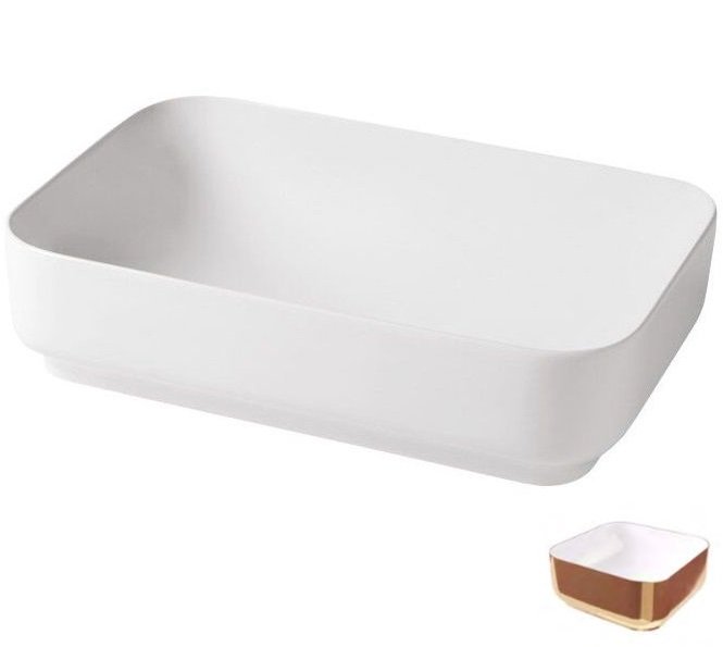 Раковина для ванної Hidra Gio Evolution 60,5х40 см білий/рожеве золото G40E 063 bianco/oro rosa