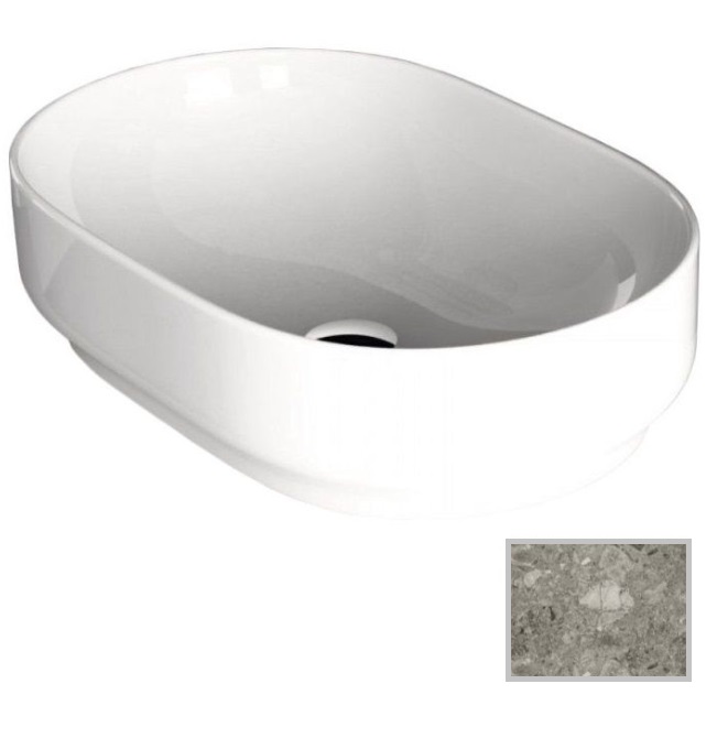 Раковина для ванної Hidra Gio Evolution 60х40 см сірий мармур G60E 100 ceppo di gre