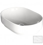 Раковина для ванної Hidra Gio Evolution 60х40 см білий матовий мармур G60E 101 white matt marble