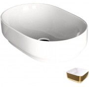 Раковина для ванной Hidra Gio Evolution 60х40 см белый/золото G60E 013 bianco/oro