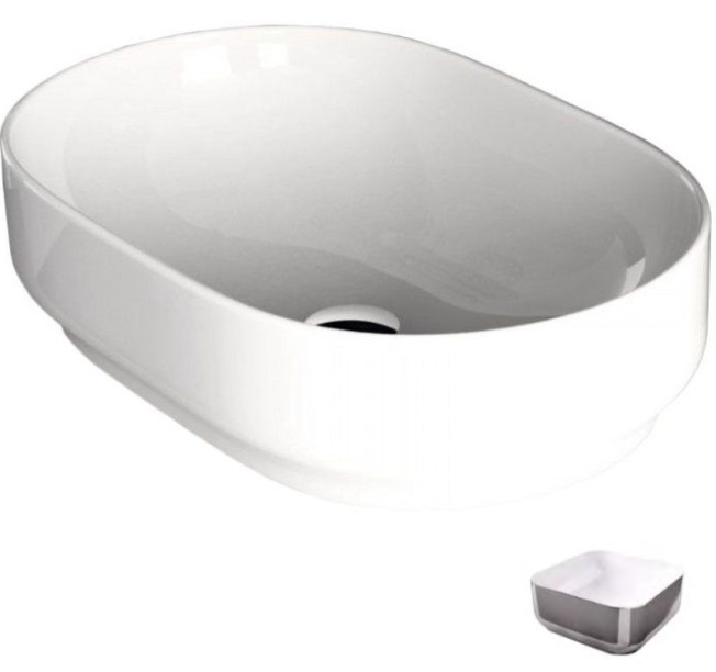 Раковина для ванной Hidra Gio Evolution 60х40 см белый/серебро G60E 014 bianco/platino