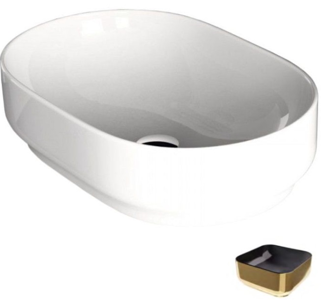 Раковина для ванной Hidra Gio Evolution 60х40 см черный/золото G60E 020 nero/oro