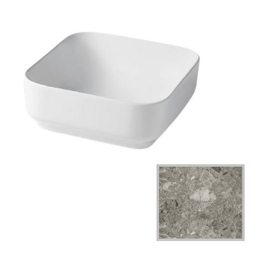 Раковина для ванной Hidra Gio Evolution 42х42 см серый мрамор G43E 100 ceppo di gre