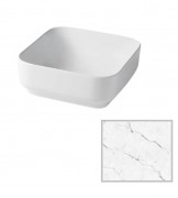Раковина для ванної Hidra Gio Evolution 42х42 см білий матовий мармур G43E 101 white matt marble