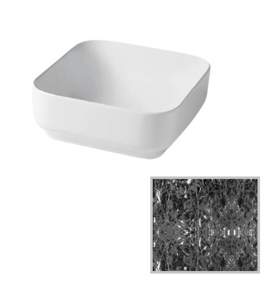 Раковина для ванної Hidra Gio Evolution 42х42 см чорний матовий мармур G43E 102 black matt marble