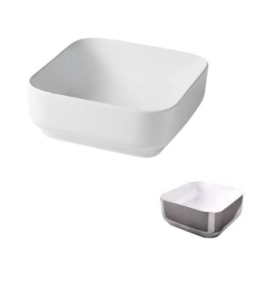 Раковина для ванной Hidra Gio Evolution 42х42 см белый/серебро G43E 014 bianco/platino