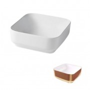 Раковина для ванної Hidra Gio Evolution 42х42 см білий/рожеве золото G43E 063 bianco/oro rosa