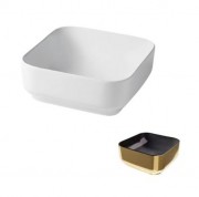 Раковина для ванной Hidra Gio Evolution 42х42 см черный/золото G43E 020 nero/oro