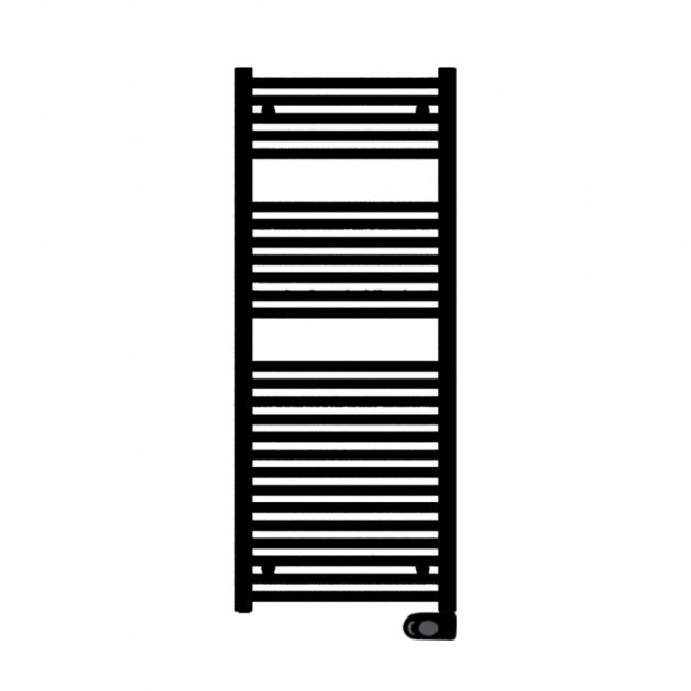 Електричний полотенцесушитель Zehnder Aura 1226x500 мм 750 Вт скрытое подключение чорний PBEBZ-120-50-MQ-HID