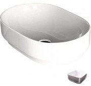 Раковина для ванної Hidra Gio Evolution 60х40 см білий/срібло G60E 014 bianco/platino