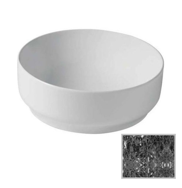 Раковина для ванної Hidra Gio Evolution Ø42 см чорний матовий мармур G42E 102 black matt marble