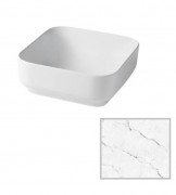 Раковина для ванної Hidra Gio Evolution 42х42 см білий матовий мармур G43E 101 white matt marble