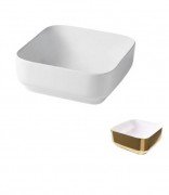 Раковина для ванной Hidra Gio Evolution 42х42 см белый/золото G43E 013 bianco/oro
