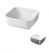 Раковина для ванної Hidra Gio Evolution 42х42 см білий/срібло G43E 014 bianco/platino