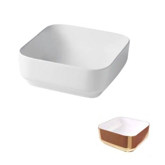 Раковина для ванной Hidra Gio Evolution 42х42 см белый/розовое золото G43E 063 bianco/oro rosa