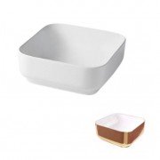 Раковина для ванної Hidra Gio Evolution 42х42 см білий/рожеве золото G43E 063 bianco/oro rosa