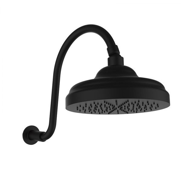 Верхний душ со стены GRB Hidromasaje 1866 с кронштейном черный 058294