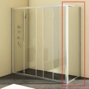 Стенка душевая Kolpa-San SQ Line TS 80/CH 80х190 см профиль серебряный/стекло шиншилла 527620