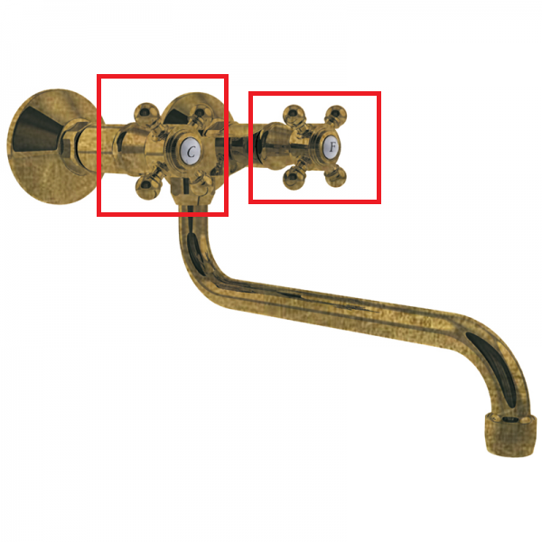 Ручка змішувача для ванної GRB Cocinas 1866 состаренная латунь 060095