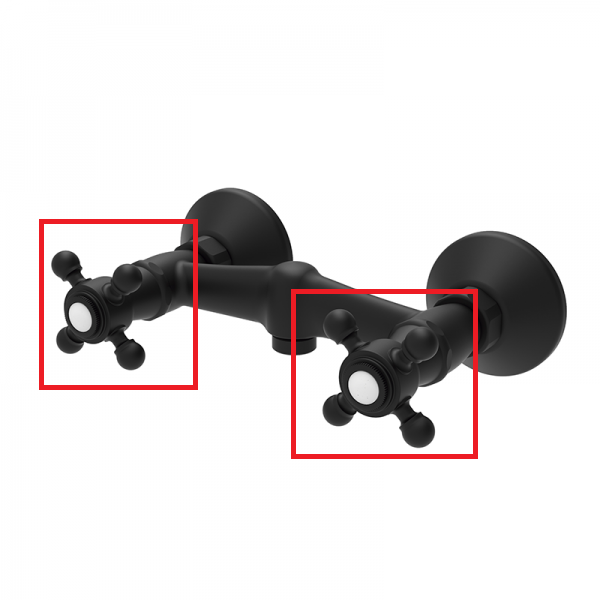 Рычаги моноблочные для смесителя GRB Clasica 1866 латунь черный 060292