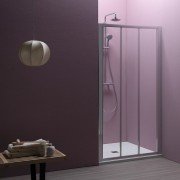 Душові двері Kolpa-San Luna TV3D/S 100/CH 100х185 см профіль срібний/скло шиншила 560090