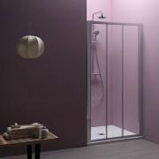 Душові двері Kolpa-San Luna TV3D/S 90/CH 90х185 см профіль срібний/скло шиншила 560080