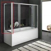 Шторка для ванны  Kolpa San SQ Line TS 70/K 70х140 см одноэлементная профиль серебряный стекло прозрачное 513090