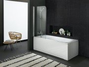 Шторка для ванны Kolpa San Sole TP 75/K L 75х140 см одноэлементная профиль серебряный стекло прозрачное 509000