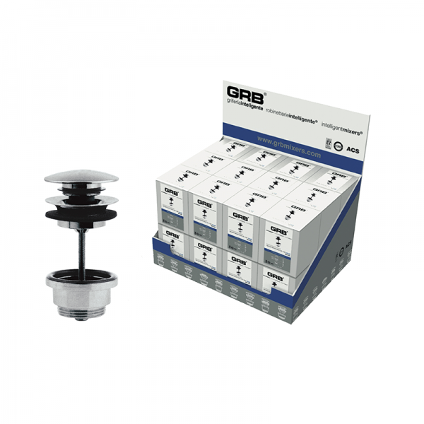 Набір донних клапанів для ванної GRB Valvuleria Big Clic-Clac 24 шт латунь хром 081111