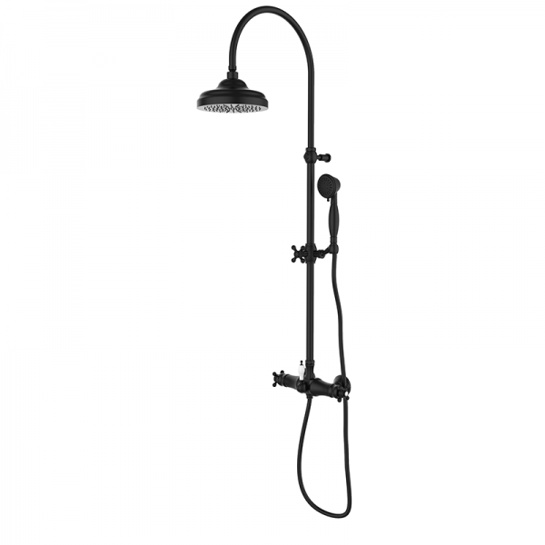 Душевая стойка для душа GRB Clasica раздвижная с термостатом черный 128120