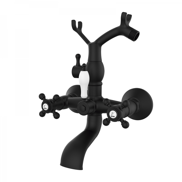 Змішувач для ванни GRB Clasica 1866 з душовою лійкою двухвентильний чорний 209120