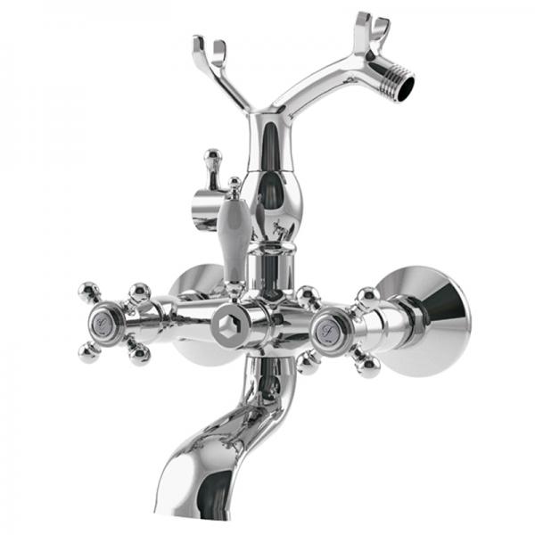 Смеситель для ванной GRB Clasica 1866 с душевой лейкой двухвентильный хром 209190