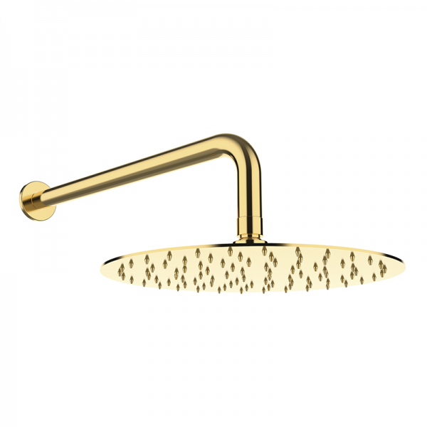 Верхний душ со стены GRB Hidromasaje Slim с кронштейном матовое золото 05028707