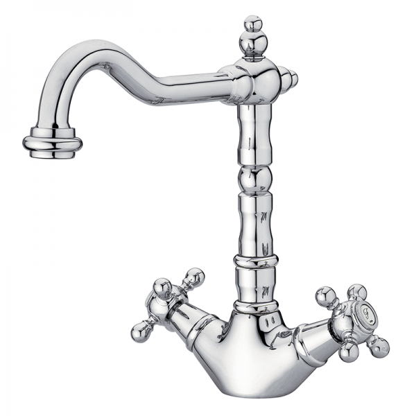 Смеситель для раковины GRB Clasica Retro двухвентильный хром 211700